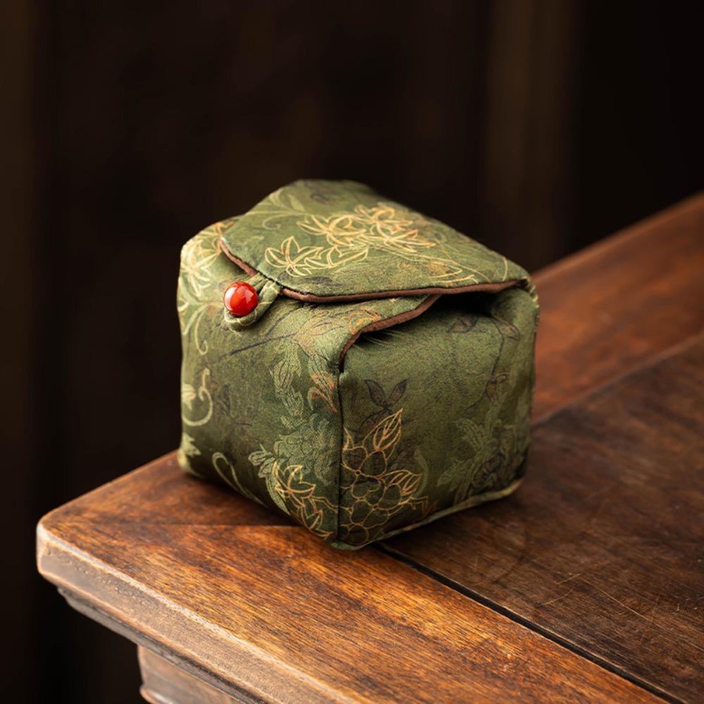 

Snap Button Tea Cup Cloth Pouch Chinese Style Small Item Pouch Embroidered Handbag Storage Bag Style4
