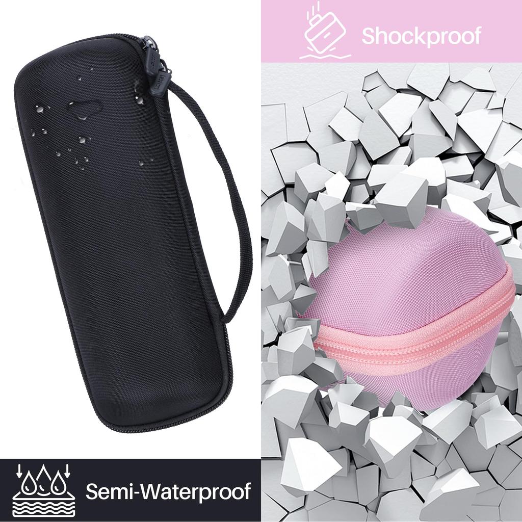 Lebakort Waterproof Portable Bluetooth Wireless Speaker with Storage Case Compatible with Flip Flip Flip and Flip 4 Mint Green 7, 6, 5, (Pink Case)