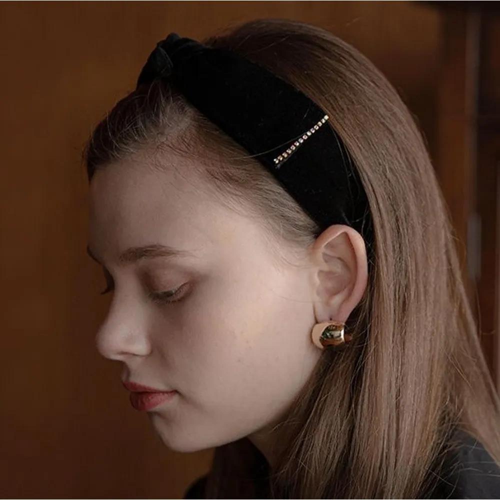 Stone Velvet Ribbon Hairband JP-21-019HB Navy