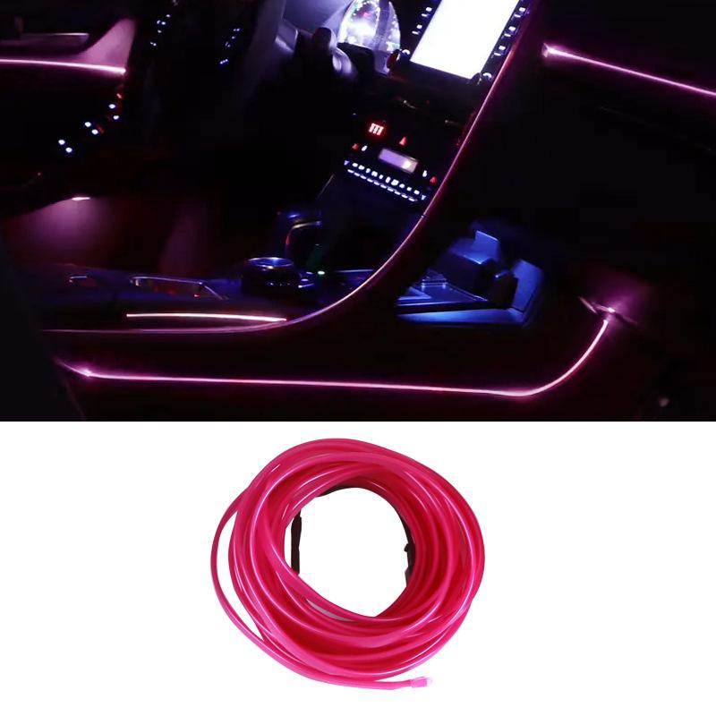 1M/2M/3M/5M Car Interior Led Decorative Lamp EL Wiring Neon Strip For Auto DIY Flexible Ambient Light Party Atmosphere