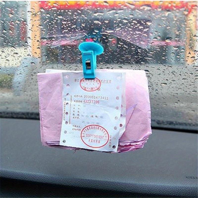 Abnehmbarer Clip Auto-Ticket-Halter 2 Stück Abnehmbarer Handtuchklemmen Befestigungsclip Auto-Ticket-Halter Saugfußhalterung