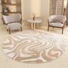 Cream Style Bedroom Decor Round Carpet Light Luxury Carpets for Living Room Thick Plush Bedside Floor Mat Fluffy Soft Lounge Rug