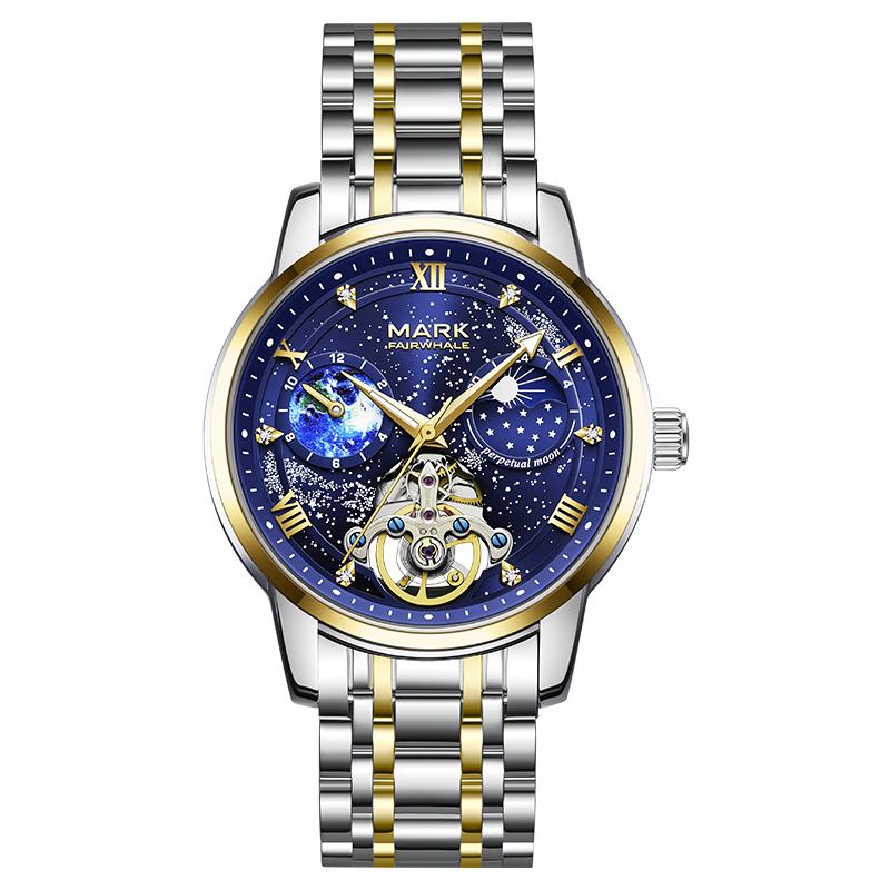 Mechanical Watch Men's Fully Automatic 24-hour Moon Phase Waterproof Mechanical Watch Men's Watch Gift Set