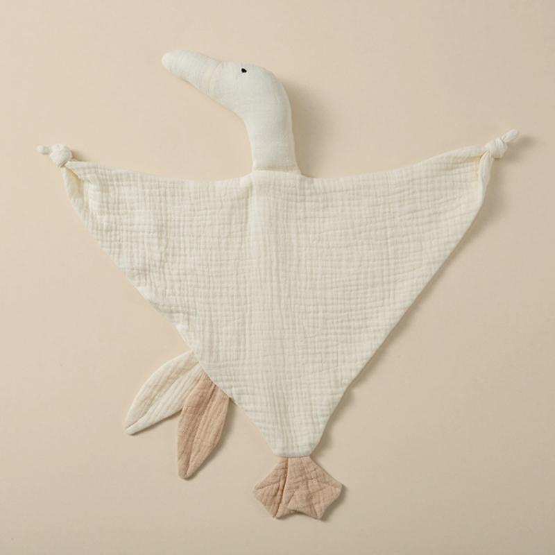 Toalla calmante para calmar Muñeco para dormir Manta de muselina de algodón Manta de seguridad Patos lindos Juguete para acurrucarse Juguete para dormir para niños