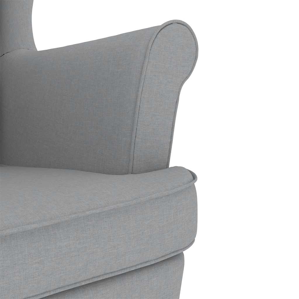 Rocking Chair with Footstool Light Grey Fabric