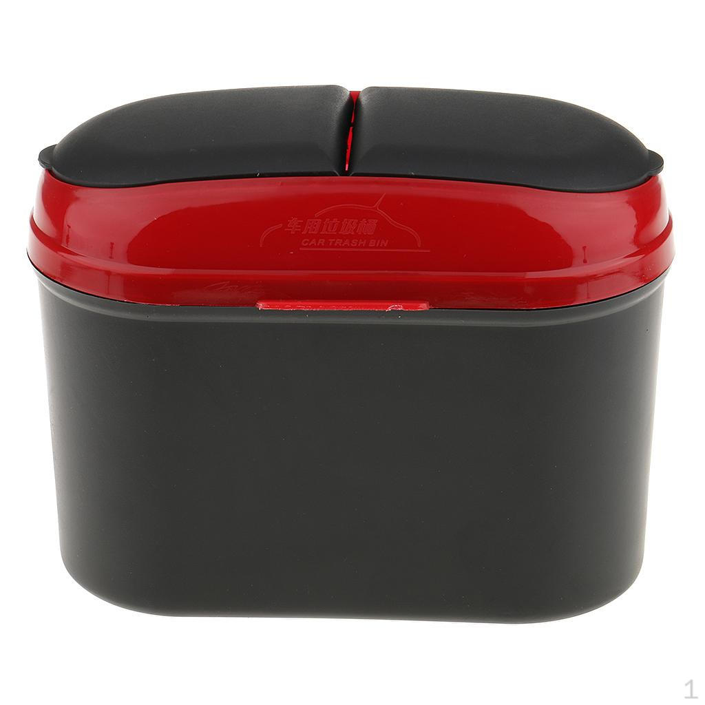 Mini Car Removable Trash Bin Rubbish Garbage Can Storage Box for Hook Red