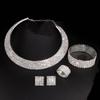 3/4 Stück Voll Diamant Halskette Ohrringe Ring Armband Hohl Diamant Halskette Brautset