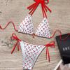 All-Over Print Backless Tie-Up Bikini Swimsuit for Women - Fresh & Sweet Design