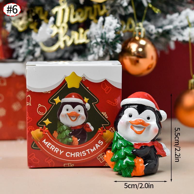 Christmas Decorations Resin Miniature Figurines Mini Santa Claus Snowman Xmas Tree For Xmas Goodie Bag Fillers Party Favors