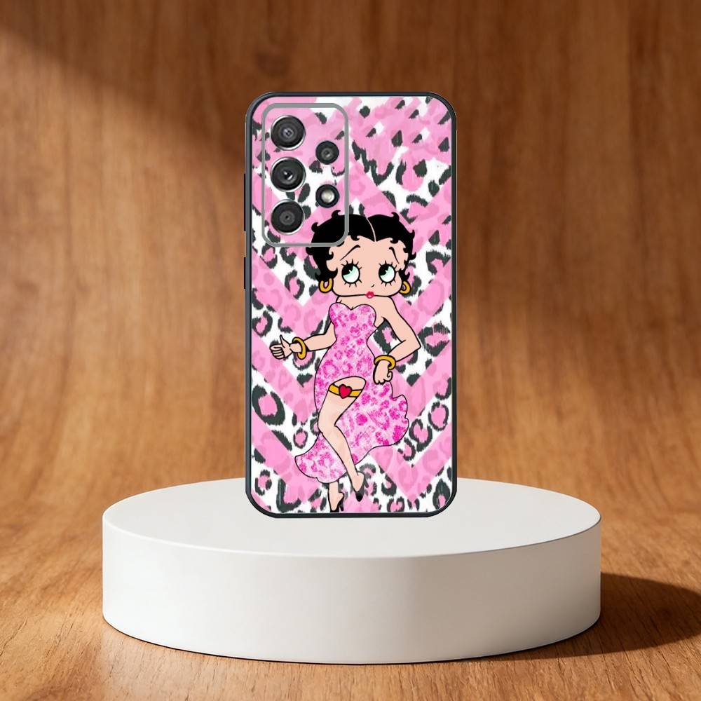 B-Betty Cute B-Boop Phone Case For Samsung S25,S24,S21,S22,S23,S30,Ultra,S20,Plus,Fe,Note,10,9,5G Black Cover
