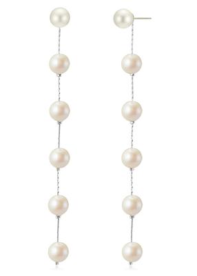 Shop Ohrringe Perle Matsuwaka Perle Station Ohrstecker Metall Hypoallergen Made in Japan Silber Matsu R 6 Stränge 6mm [Schmuck M] Damen