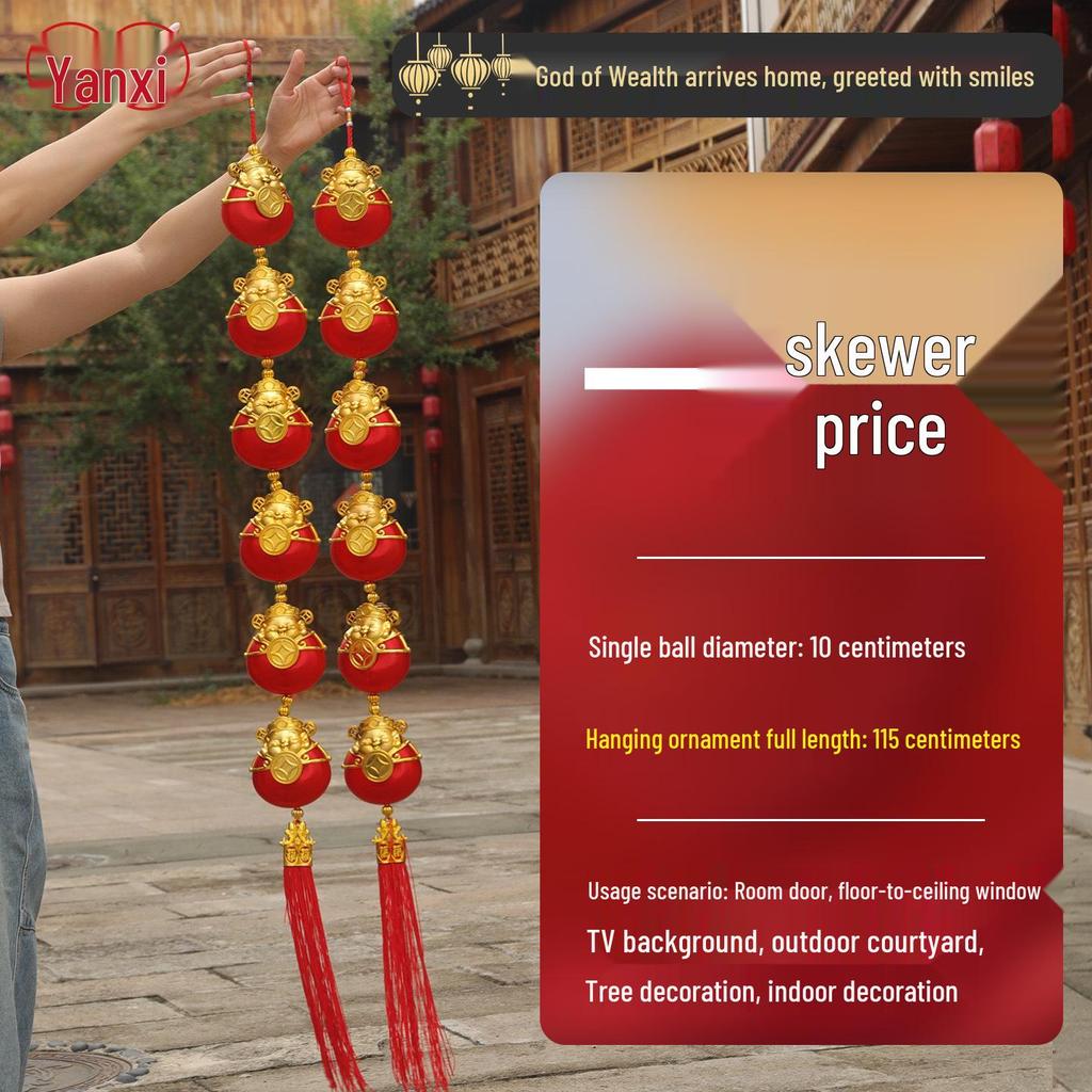 2026 Year of the Horse Red Lantern Ornaments for New Year and Housewarming Decorations, Featuring 'Fu' Spring Festival Pendants