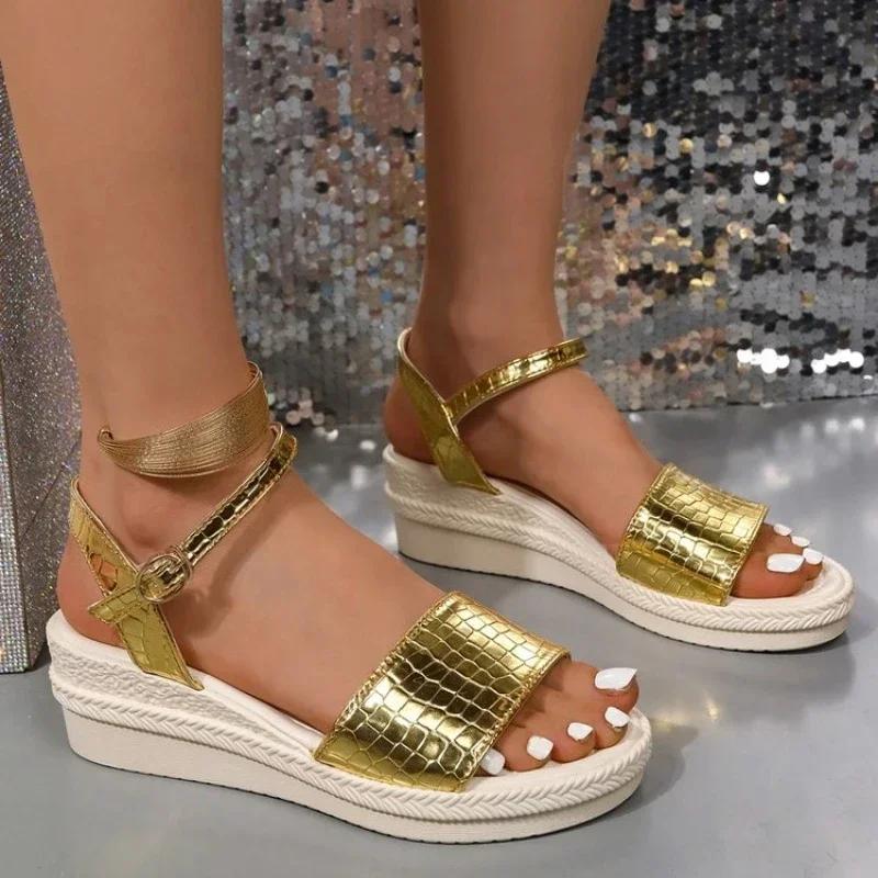 Roman Sandals Clear Heels Black Shoes for Women Wedge Espadrilles Platform 2024 Gladiator Beige Heeled Sandals Slides Women
