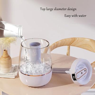 Humidificador con luz nocturna, doble puerto de pulverización, antihumedad, gran capacidad de 3 L, pantalla de detección de humedad, bonito y estético artículo para el hogar.