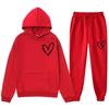 Spring and Autumn Sweater European and American Sweatpants Velvet Men's and Women's Loose Tops and Jackets Couple's Printed Hooded Suit