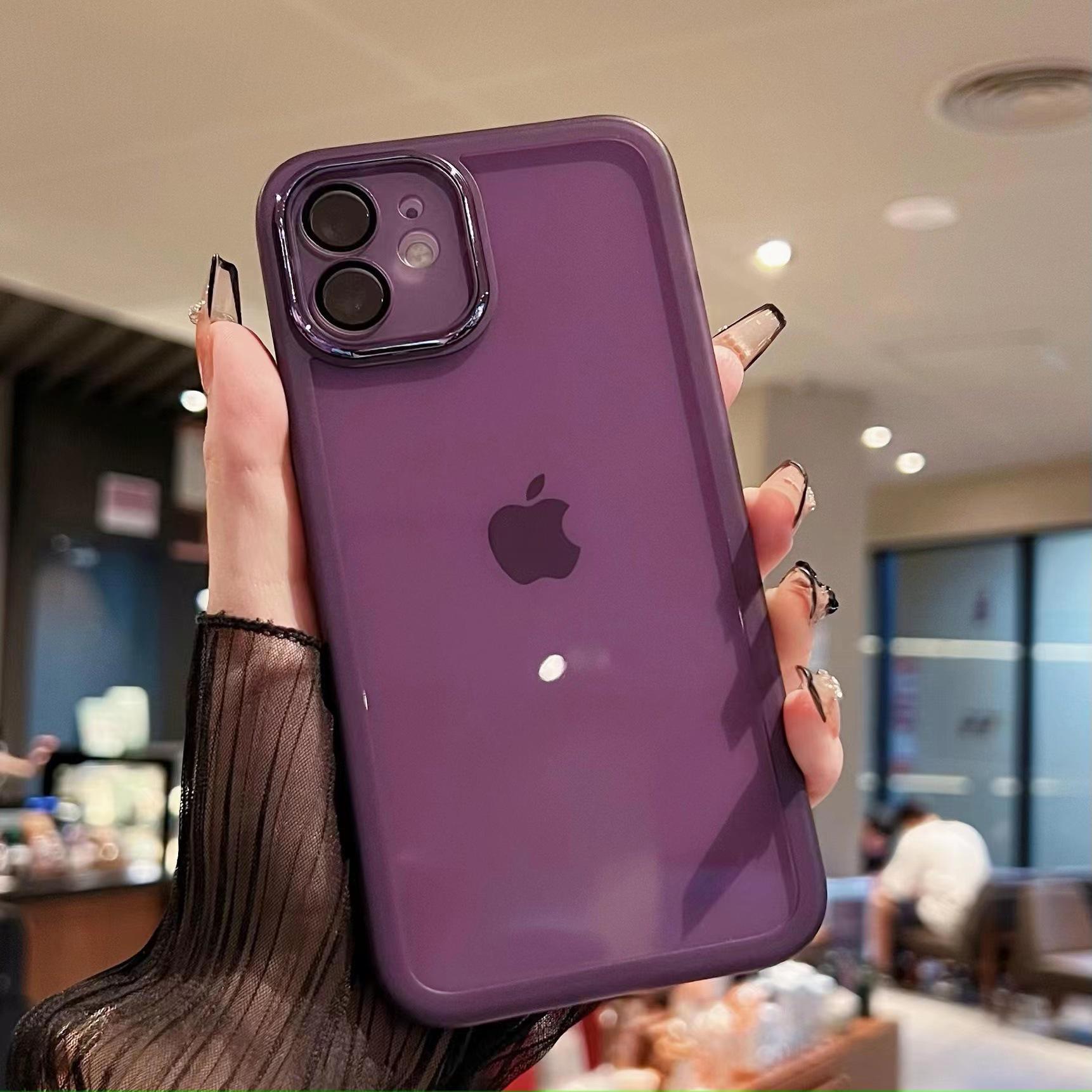 Built-In Lens Film Compatible Transparent Case for iPhone 16 & 17 with Electroplated Camera Cover iPhone 16