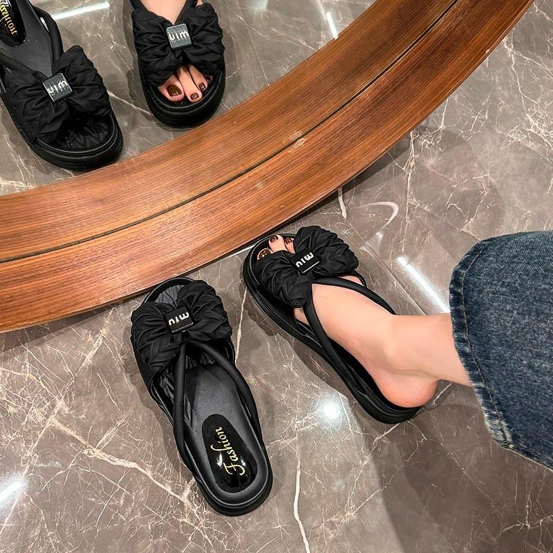 Мода 2024 Лето Новые женские тапочки Обувь Модные Открытые Носки Толстая Подошва Открытый — фото 5