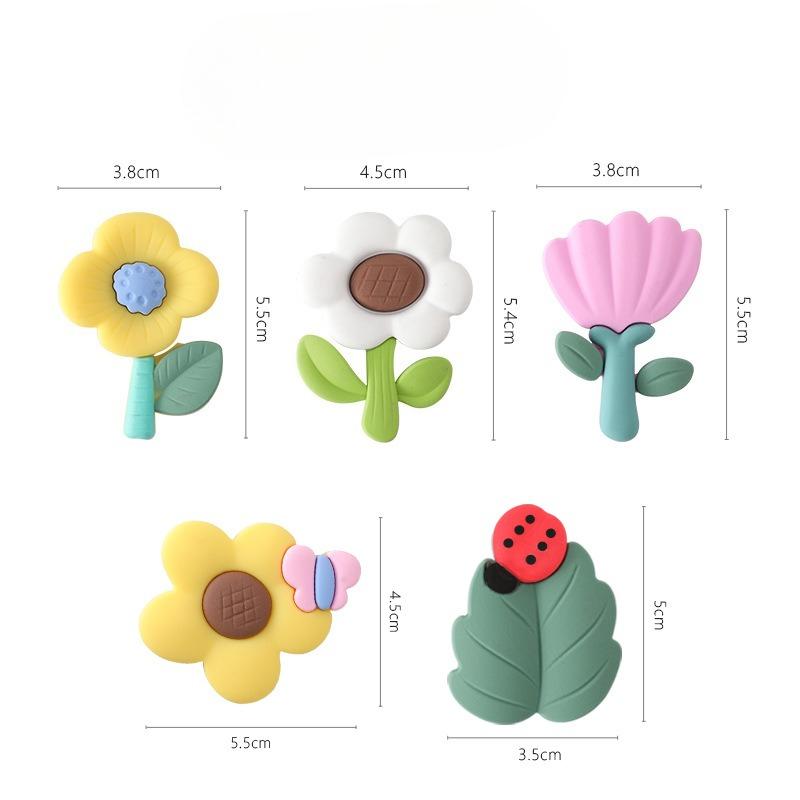 Soft Rubber Floral Refrigerator Stickers, Magnetic Stickers, Personalized and Creative Three-dimensional Lettering for Refrigerator Decoration