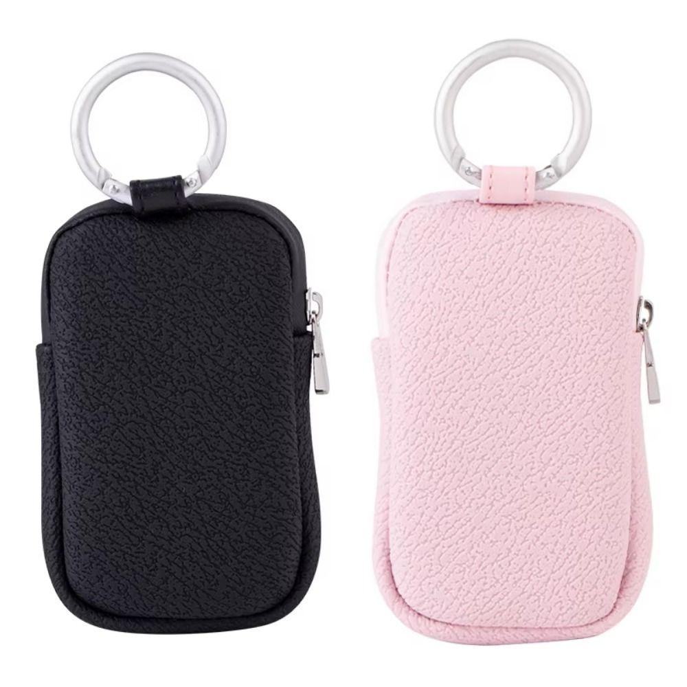 with Ring Buckle PU Leather Coin Purse Waterproof Change Pouch with Keychain Portable Key Bag  Card