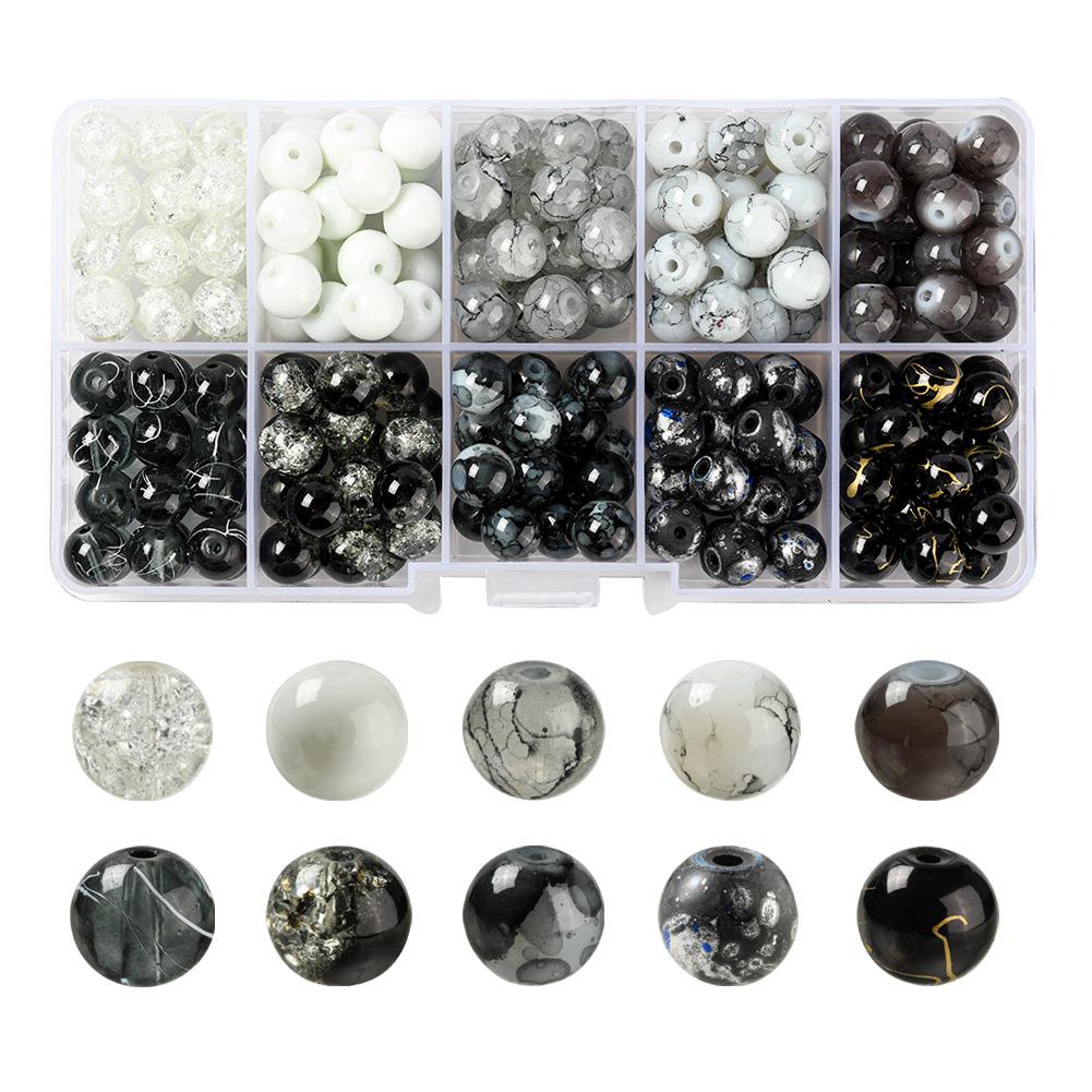 

Black and White Glass Bead Set for DIY Handmade Jewelry
