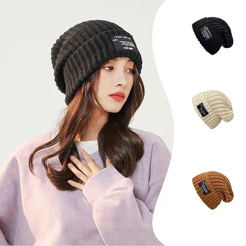 Windproof Beanies Cap Solid Color Skullies Cap Unisex Ear Protection Hat Woman