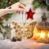 Golden Butterfly Acrylic Car Hanging Ornament Perfect for Parties Birthdays Christmas Home Car Decorations