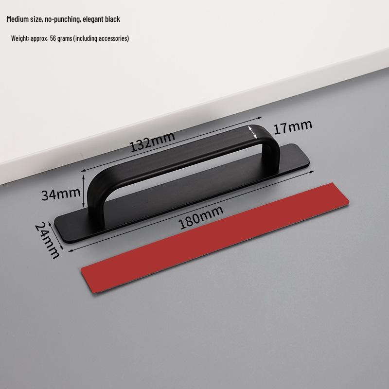 Aluminum Alloy No-Drill Handle for Glass, Wood, or Wardrobe Doors and Windows