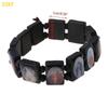 55KF 4 Pcs Elastic Bead Bracelet Wooden Bracelet Religious Bracelet for Unisex
