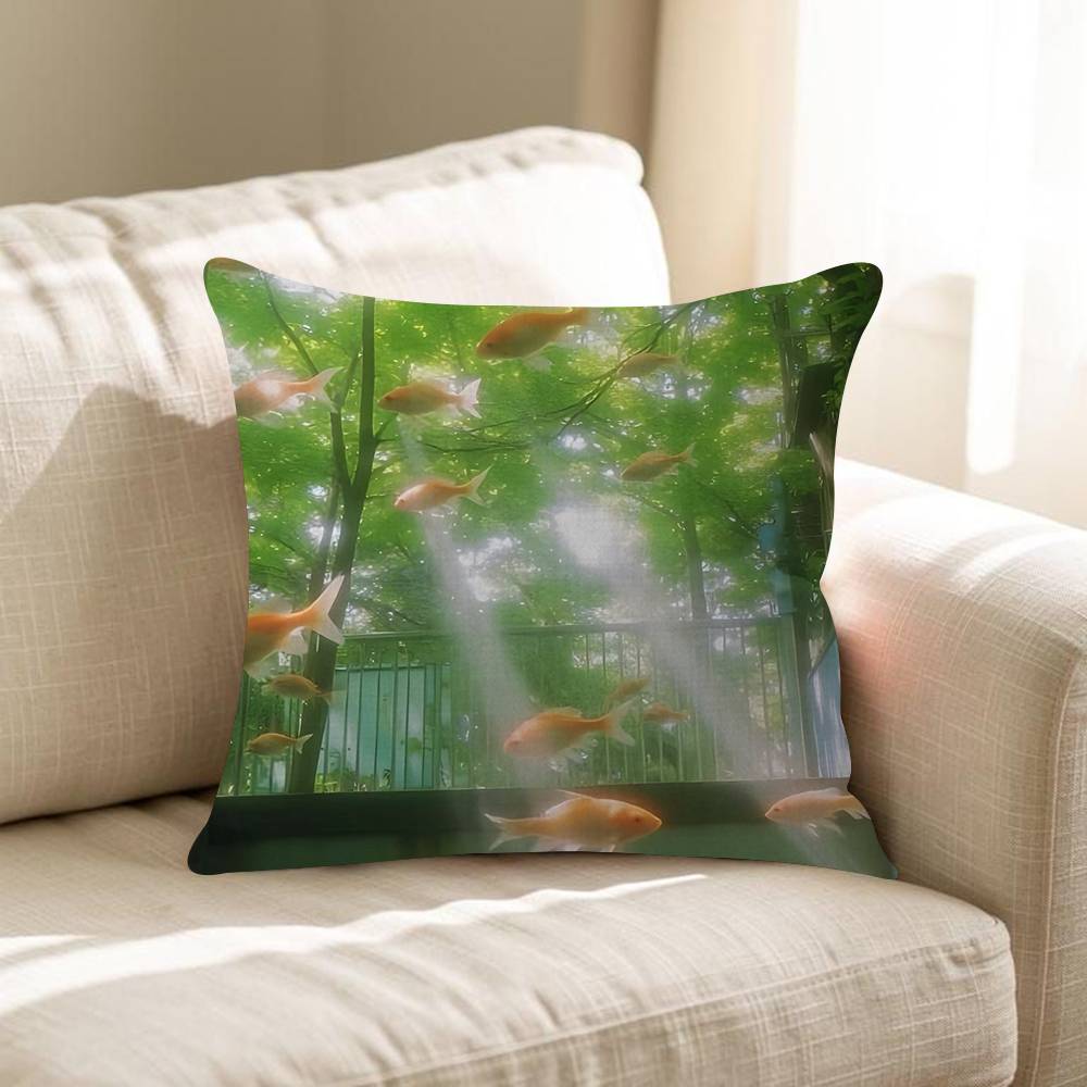 Luckly Koi Goldfish Pillow Anime Pillow Sofa Bed Head Pillow Cover Cushion Cover Fashion