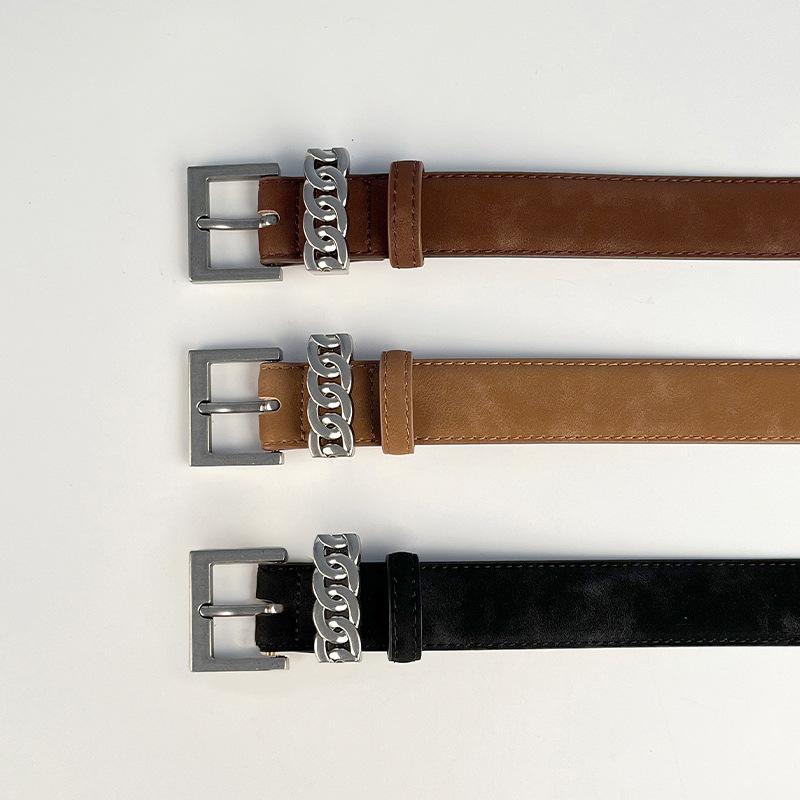 Velvet Matte Leather Women'S Belt Cowhide Women'S Women'S Belt With Casual Pants Jeans Girls Belt