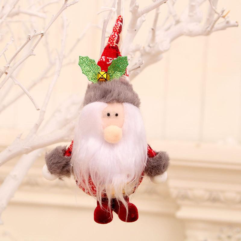 Foam Fabric Christmas Santa Claus Figurine With Elk Snowman Doll Pendant For Holiday Decor