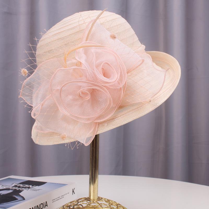 Elegant Women's Summer Sun Hat with Lace & Mesh Detail - Vintage-Inspired, UV Protection, Perfect for Outdoor Activities