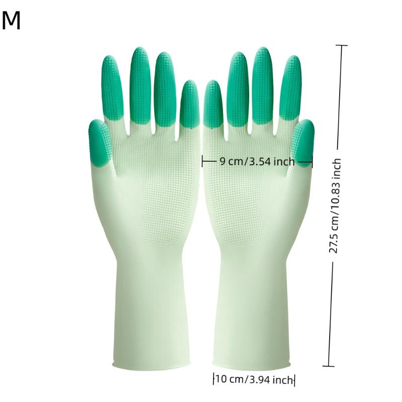 1 Pair Colorful Household Cleaning Gloves, Kitchen Dishwashing Gloves, Non-Slip Household Gloves, Suitable For Small Large Hands