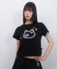 LMR Cat Symbol Applique Short Sleeve T-Shirt Black