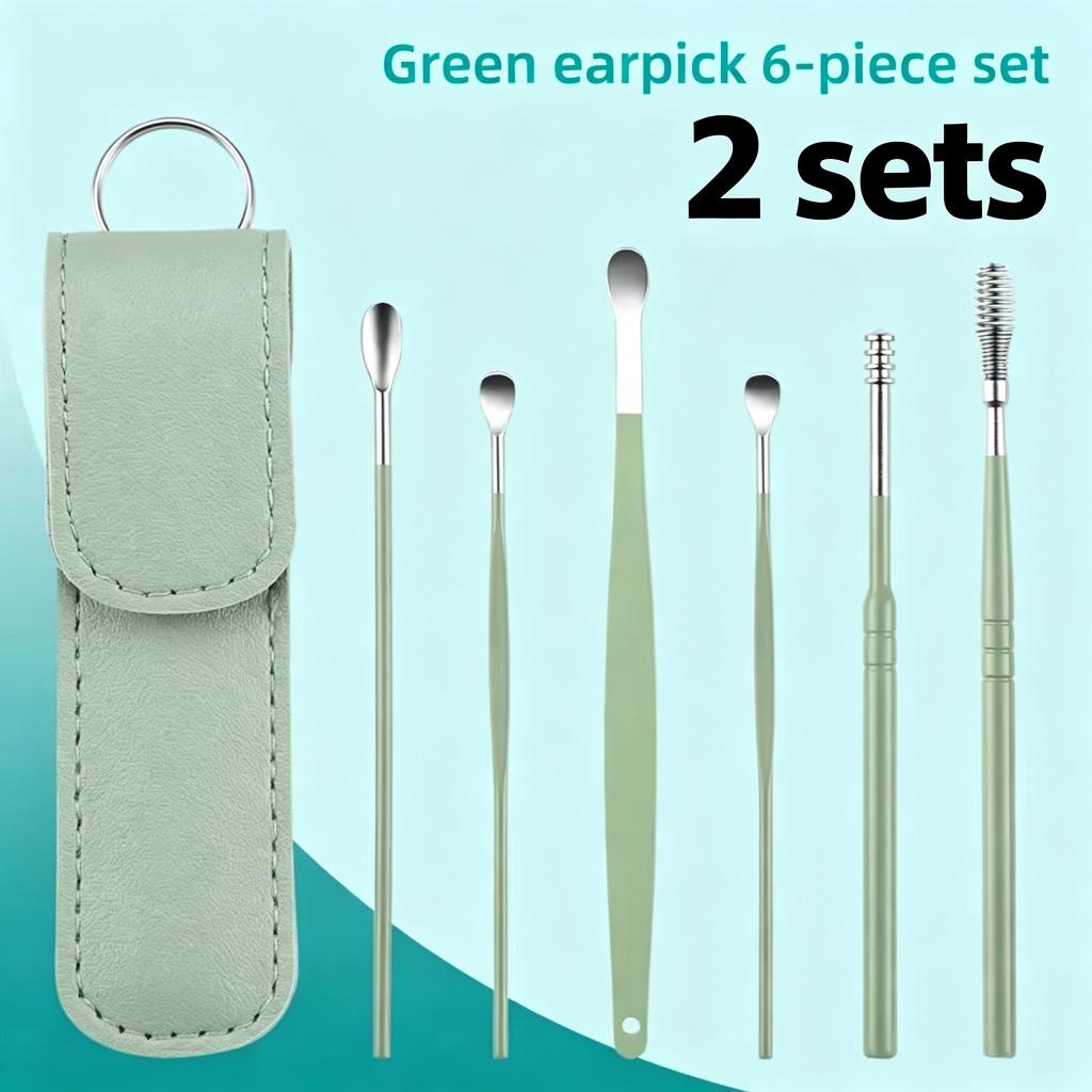 Ear Cleaning Tool Stainless Steel Ear Pick Kit &1Pc Storage Bag Earwax Remover Tool