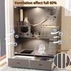 Large Wooden Cat House with Wheels, Indoor/Outdoor Enclosure, 2 Doors, Ventilated Glass Door, 57x36x24