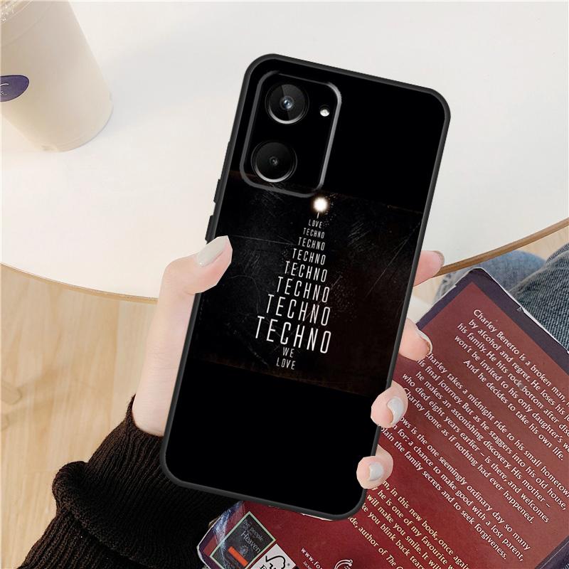 Techno Music Case For Realme C61 C67 C53 C55 C75 C51 C21Y C25S GT 6 6T 5 GT7 Pro 10 11 12 13 14 Pro Plus