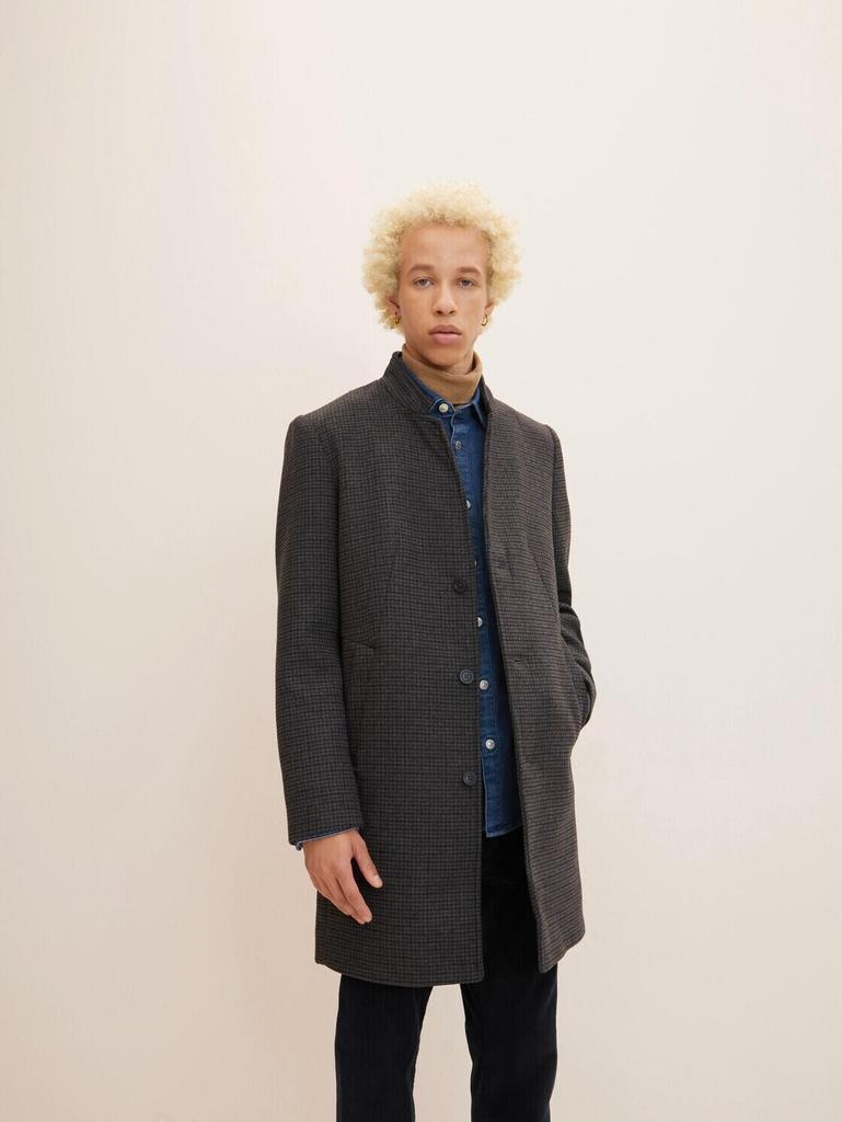 Coat Tom Tailor Denim Wollmantel (1032440) Gray-brown-navy Mini Check