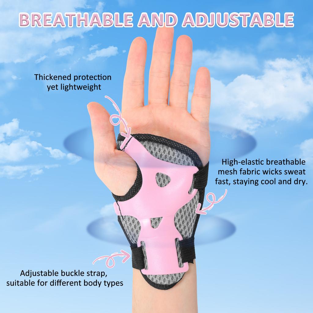 6 Pcs Kids Knee Pads Elbow Pads Wrist Guards Set Adjustable Kids Protective Gear Set for Skating Cycling Rollerblading Scooter