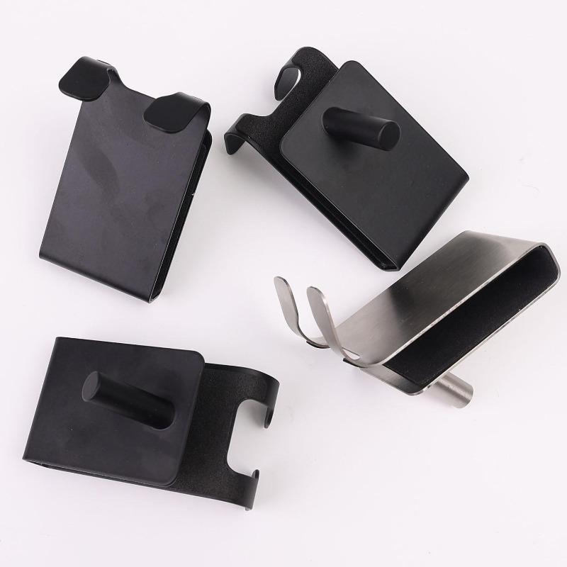Double-sided Glass Hook Stainless Steel Rust Resistant Heavy Duty Space Saving Hanger For Clothes Coat Towel Storage Organizer