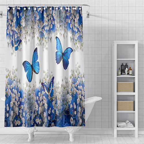 

Современные приспособления для ванной комнаты, 3D бабочка, мультяшный узор, занавески для душа в ванной, набор ковриков, коврик для туалетных принадлежностей для ванной комнаты, туалетный коврик 90x180cm