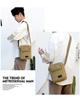 Men's Retro Fashion Canvas Crossbody Bag - Breathable, Solid Color Design