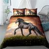 Set de lenjerie de pat 3d Running Horse King Queen, dublu, twin, o singură dimensiune