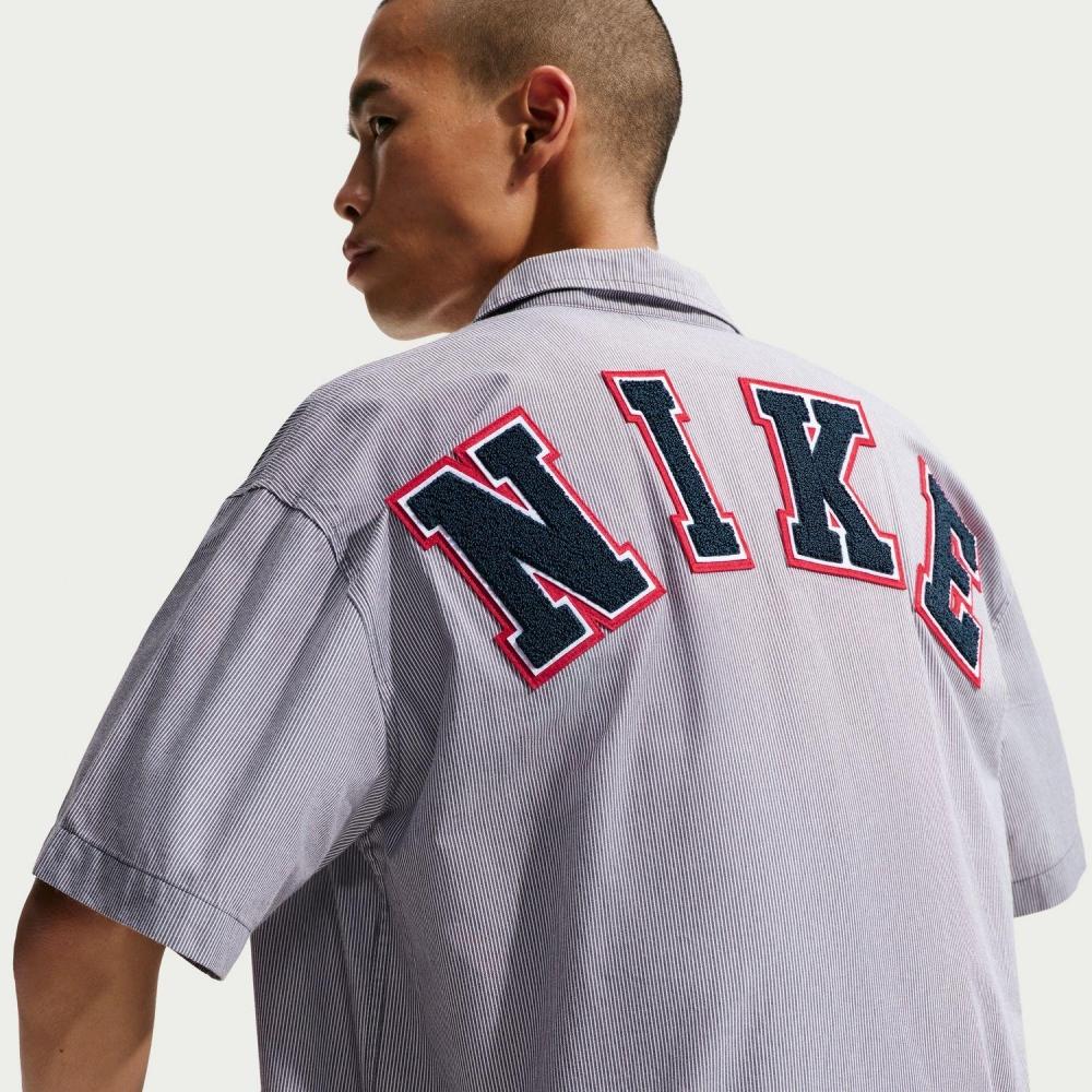 Nike M Nl Btn Down Ss Shirt If0927 060 Anthra White