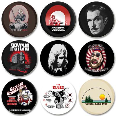 32/44/58mm Filmy Horroru Przypinka z Blachy Okrągłe Wpinane Broszki na Plecak Ubrania Akcesoria Odznaka Dekoracja Kapelusza Prezenty dla Fanów