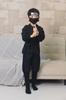 Clear Stone Halloween Ninja Cosplay Jet Black Costume, Black, Kids, 120cm,