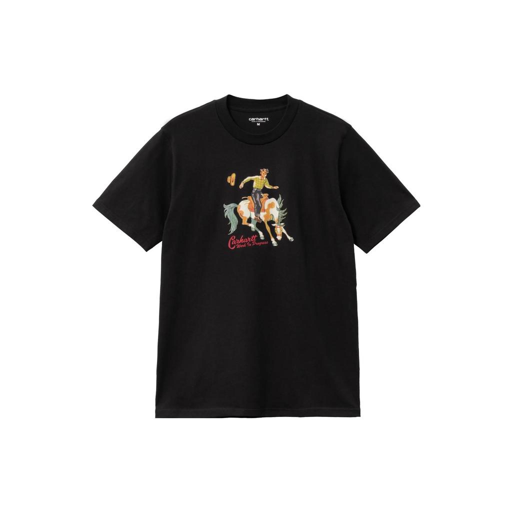 Carhartt WIP Tricou Casual cu Mânecă Scurtă și Gât Rotund cu Imprimeu Ilustrație Față SS23 Topuri Bărbați Negru I032039-89-XX