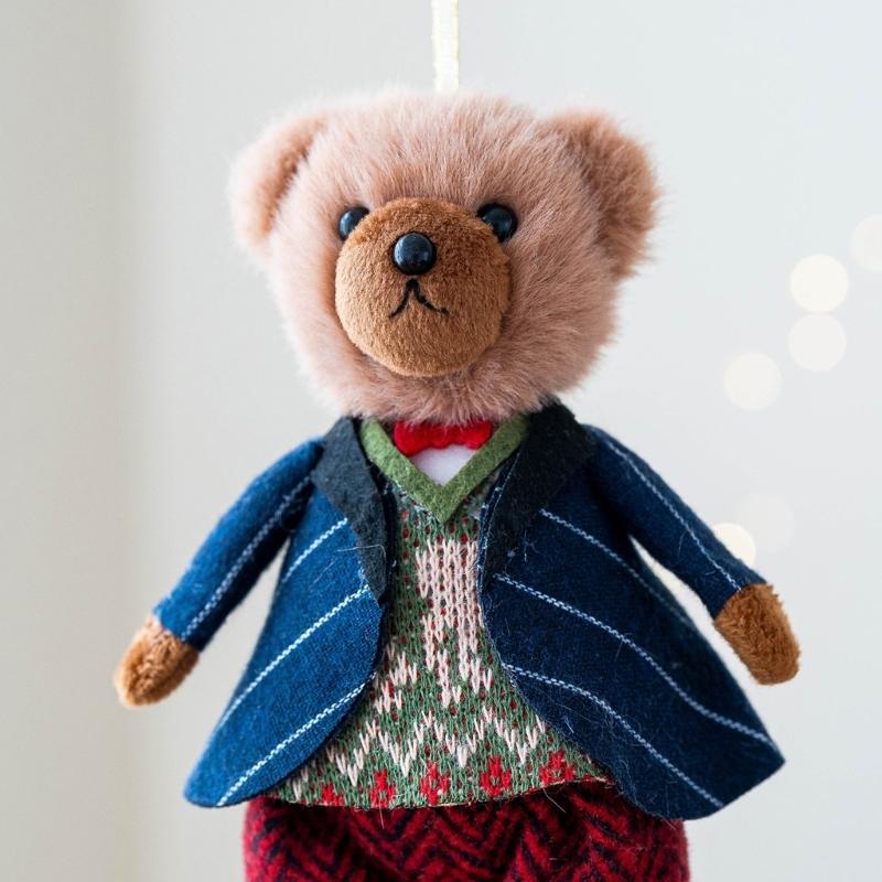 Bear Couple Ornament with Soft Plush Materials Gift for Bag Decoration Fashionable Animal Pendant Accessory