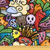 Outdoor Decorative Fabrics Oxford - Colorful Comic Motif
