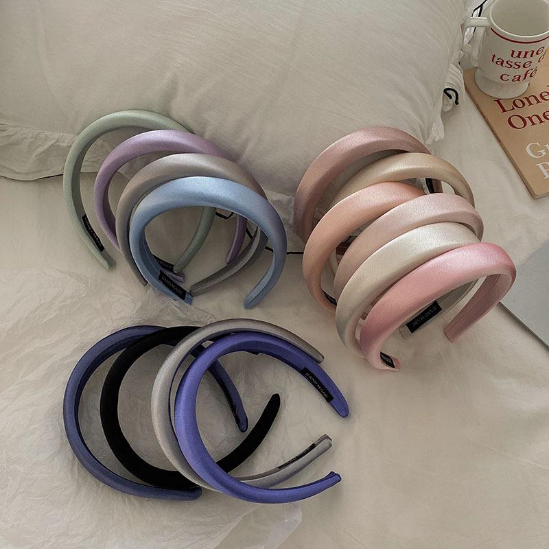 Glanzende Satijnen Stof Hoofdband Brede Kruis Haarbandsels Dagelijkse Hoofdbedekking Zoete Eenvoudige Hoofdbanden Dames Haaraccessoires